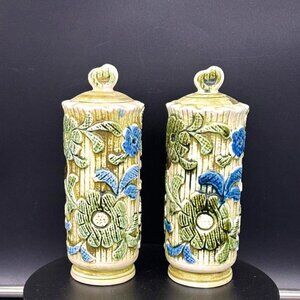 Vintage 1970's Inarco Japan Cambridge Coordinates Blue/Green Tall Salt Pepper Sh